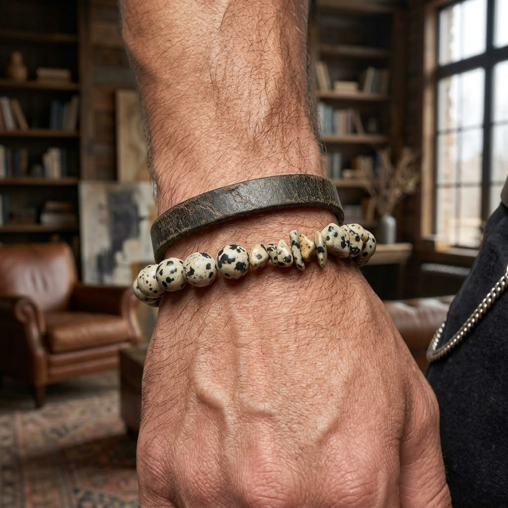 BRACELET JASPE DALMATIEN