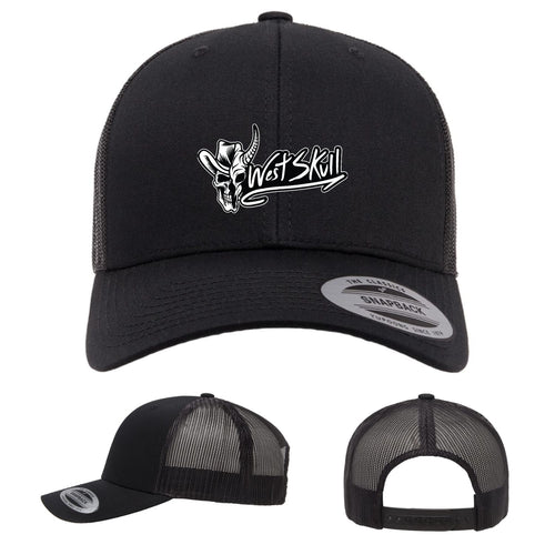 Casquette filet noire Westskull - vue de face - streetwear urbain Canada