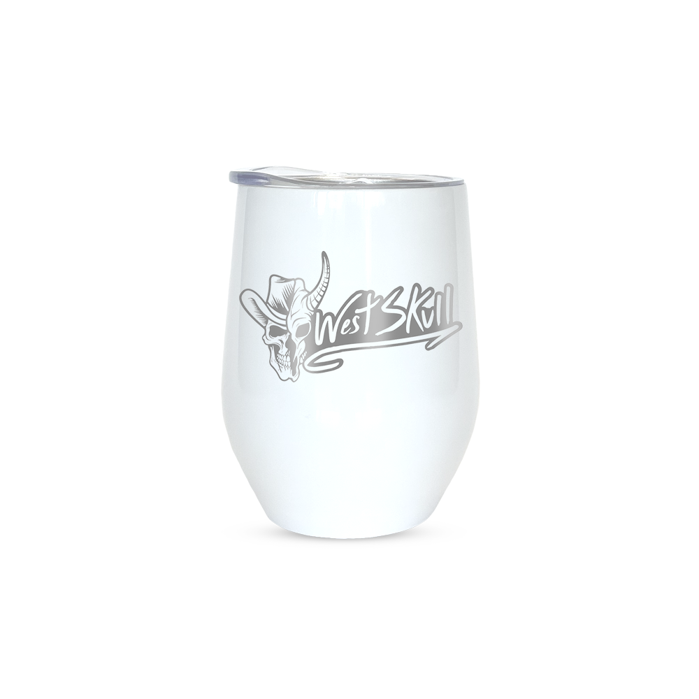 Verre à vin isotherme Westskull - détail logo - accessoire urbain Canada