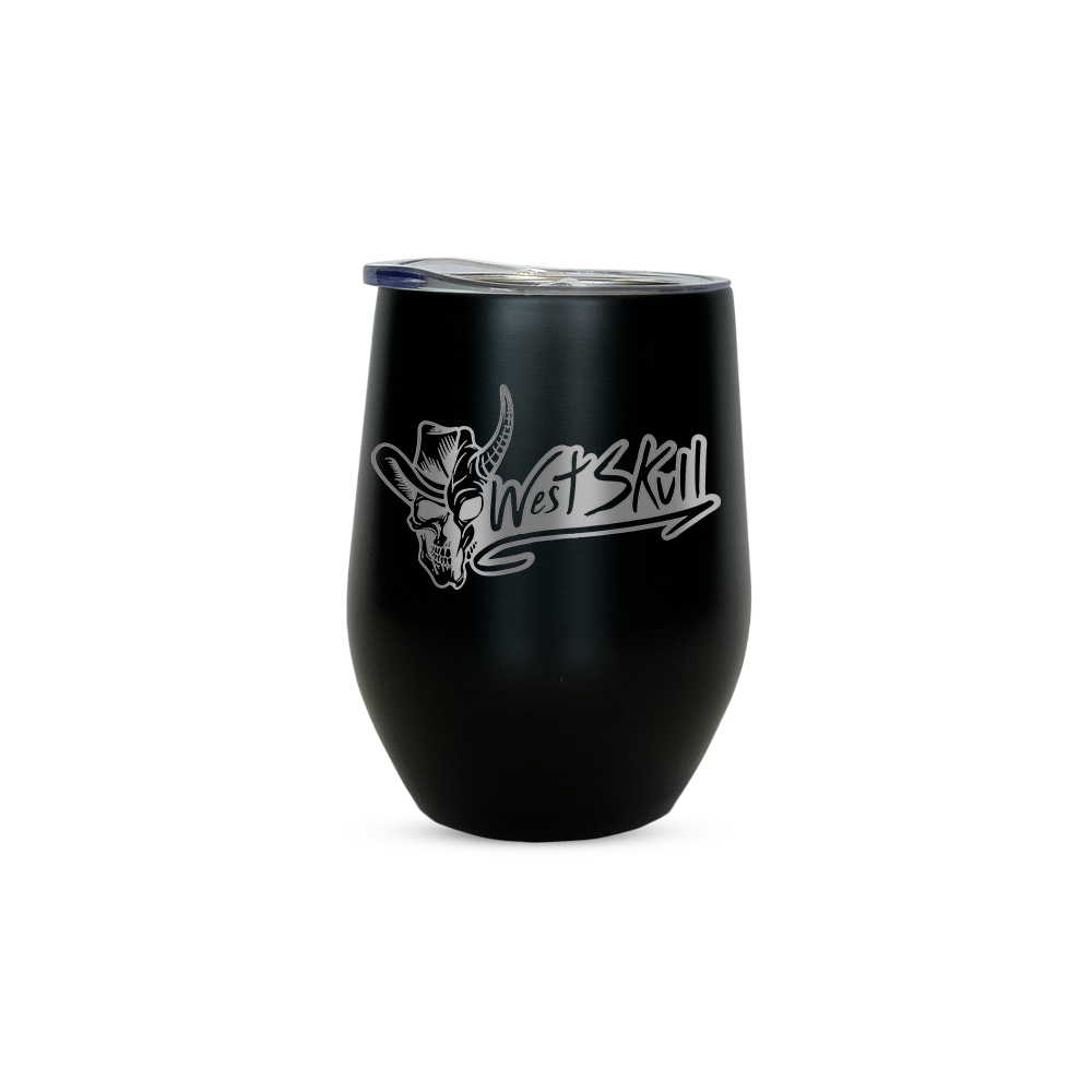 Verre à vin isotherme Westskull - détail logo - accessoire urbain Canada