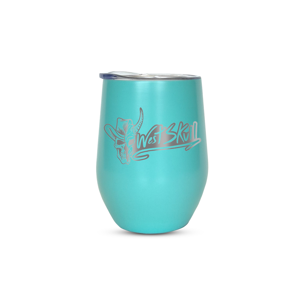 Verre à vin isotherme Westskull - détail logo - accessoire urbain Canada