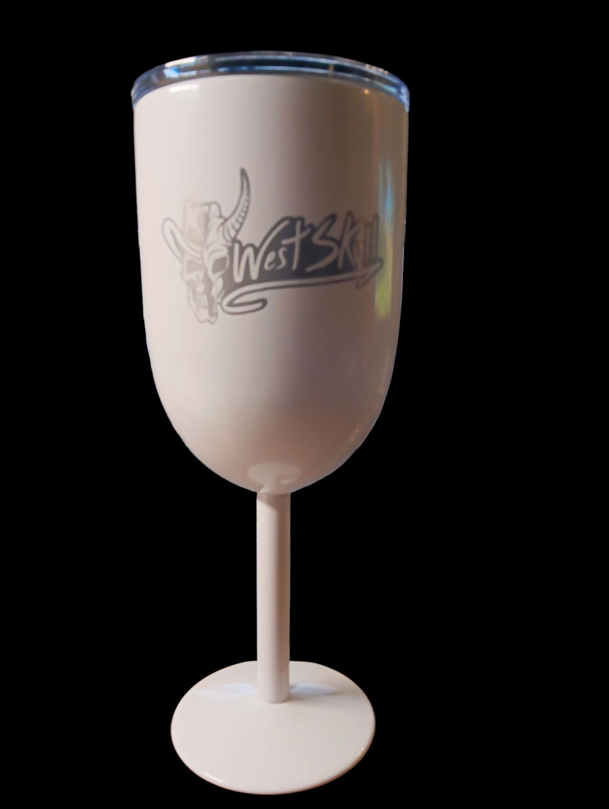 Coupe à vin isotherme Westskull - détail logo - accessoire urbain Canad