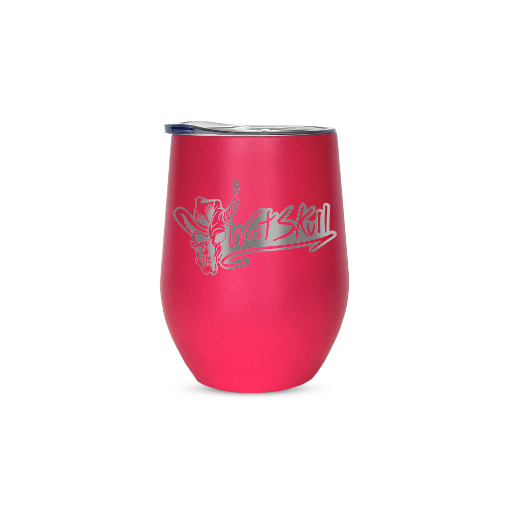Verre à vin isotherme Westskull - détail logo - accessoire urbain Canada