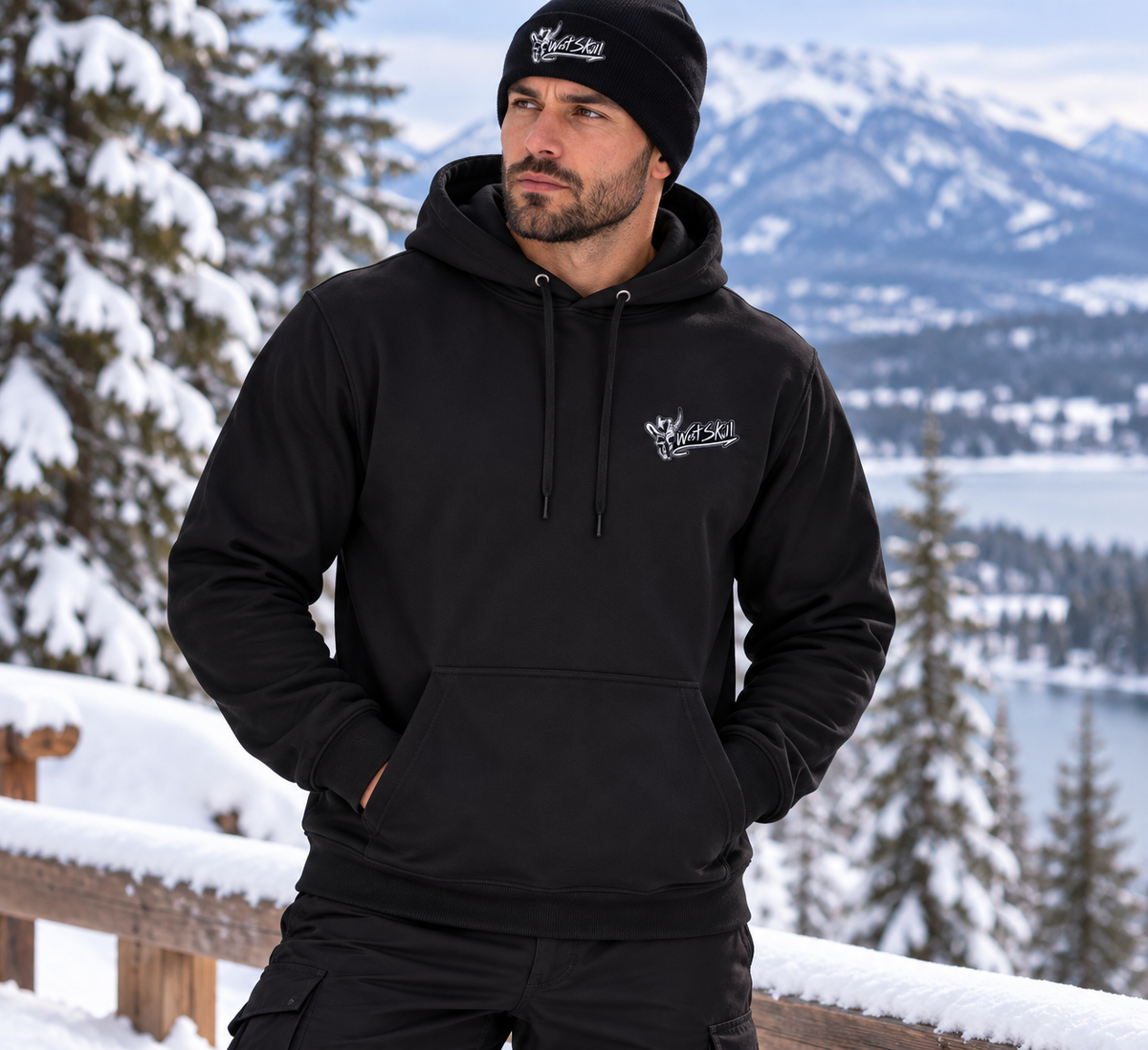HOODIE NOIR POUR HOMME